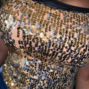 Custom made sequins backless tank top